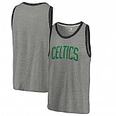Boston Celtics Fanatics Branded Wordmark Tri-Blend Tank Top - Heathered Gray